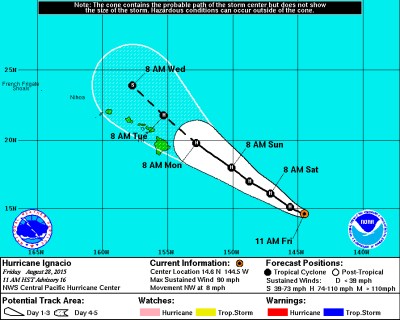 Hurricane Ignacio Slowly Moving Toward Hawaii