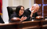 Hawaii State Supreme Court Associate Justice Sabrina McKenna questions attorney’s during oral arguments Civil Beat vs city. 1 june 2017.  photograph by Cory Lum/Civil Beat