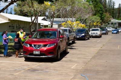 Maui County sponsored a food drive that included produce donated by local farmers.