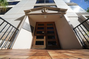 1184 Bishop Street, Catholic Diocese of Hawaii entrance.