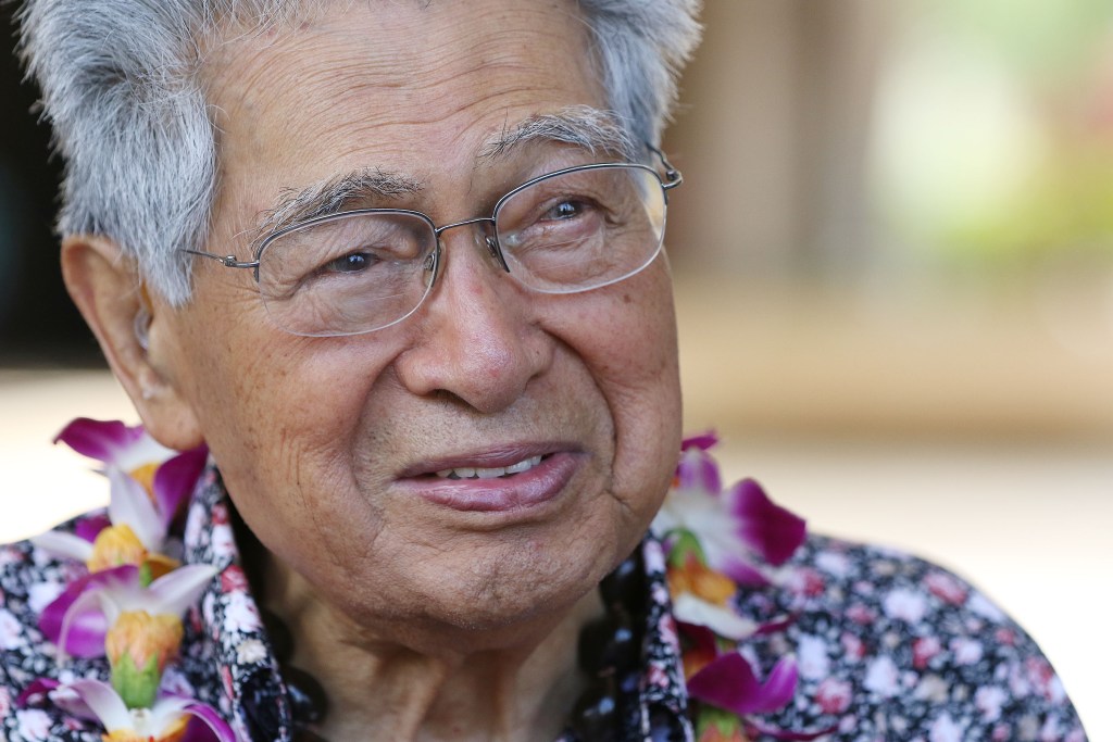 2016 file photograph Senator Daniel Akaka at a rally held at the Capitol. 26 july 2016
