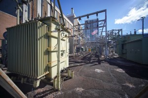 HECO HEI Hawaiian Electric power plant located along Ala Moana Boulevard.