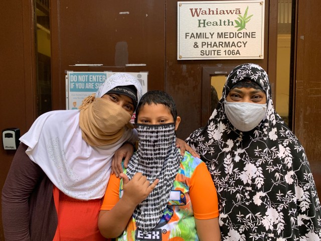 Pacific Gateway Center clients at a Covid vaccine clinic.