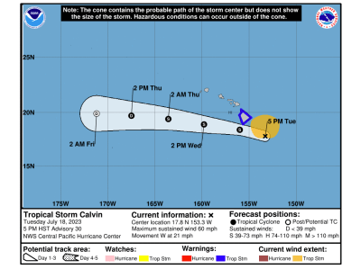 Hawaii Braces For High Winds, Heavy Rain From Tropical Storm Calvin