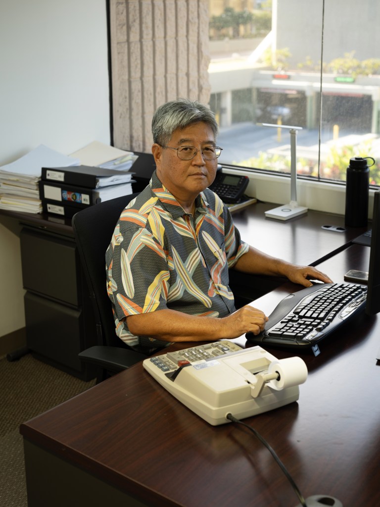 Counry Auditor Lance Toguchi in his office at 2145 Wells Street in Wailuku.