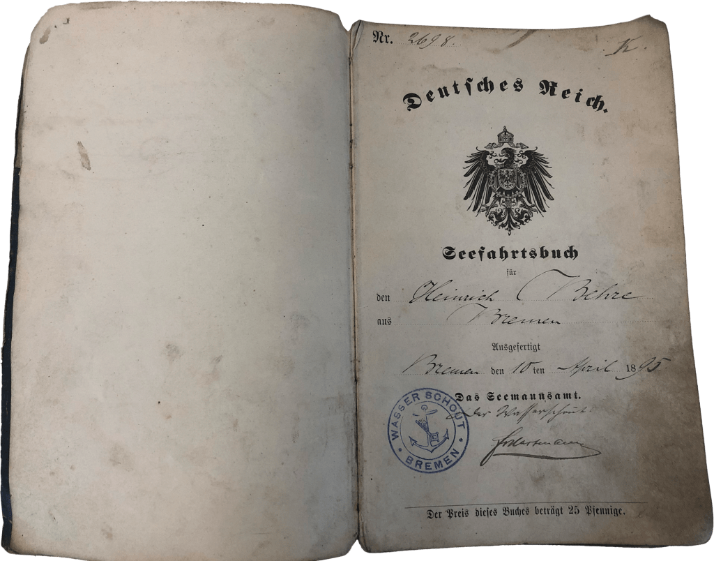 Old german passport belonging to H. Behre