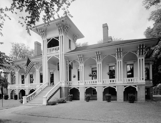 The home of Judge Abner Pratt's $20,000 home in Michigan modeled after the royal palace of Kamehameha IV and Queen Emma. (Library of Congress)