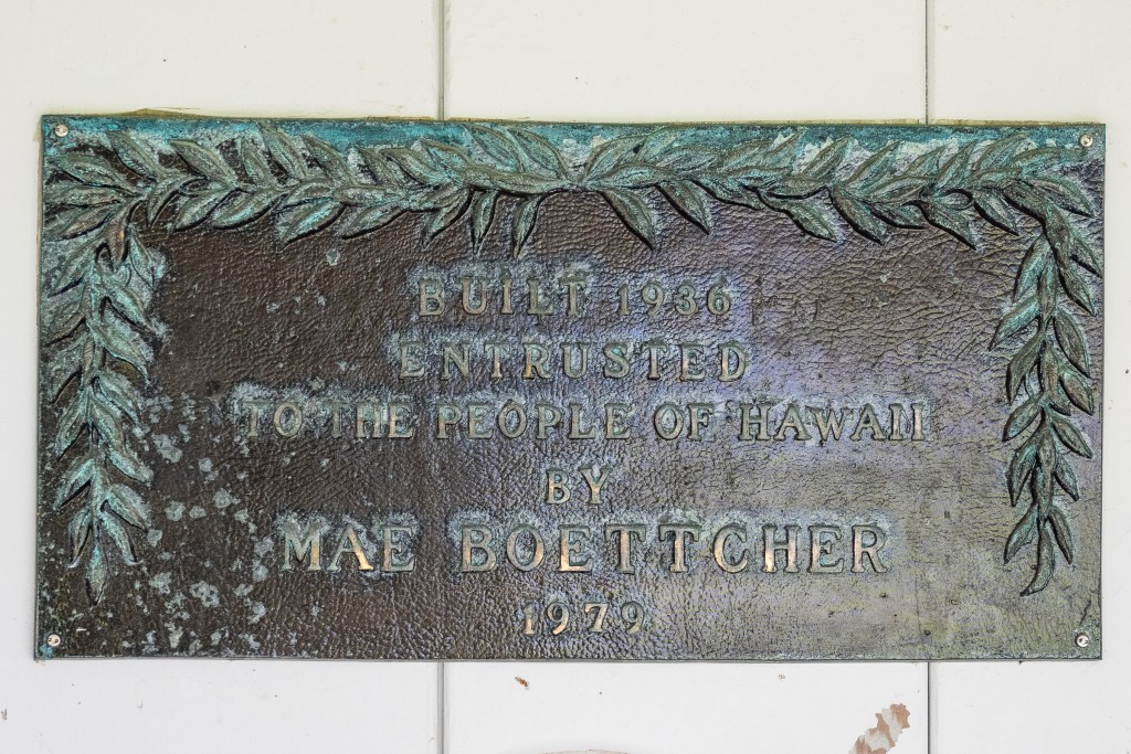 The Boettcher Estate, in Kailua is 4 acres of beachfront once a lavish island get away for a fabulously wealthy Denver family.  It holds an Ossipoff-designed residence that is presently languishing in disrepair even after the city and county purchased the property for $1.5M in 1978. (David Croxford/Civil Beat/2024)